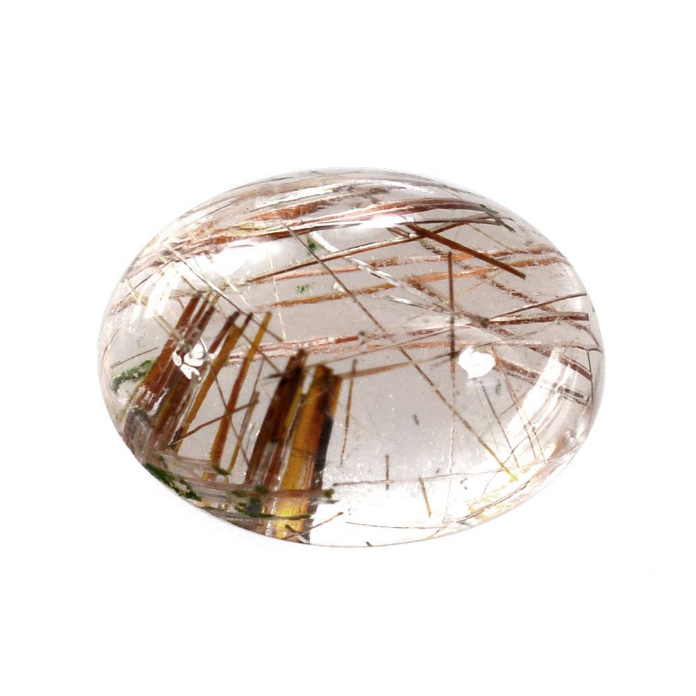RED RUTILE QUARTZ OVAL CAB 8X6MM 1.26 Cts.