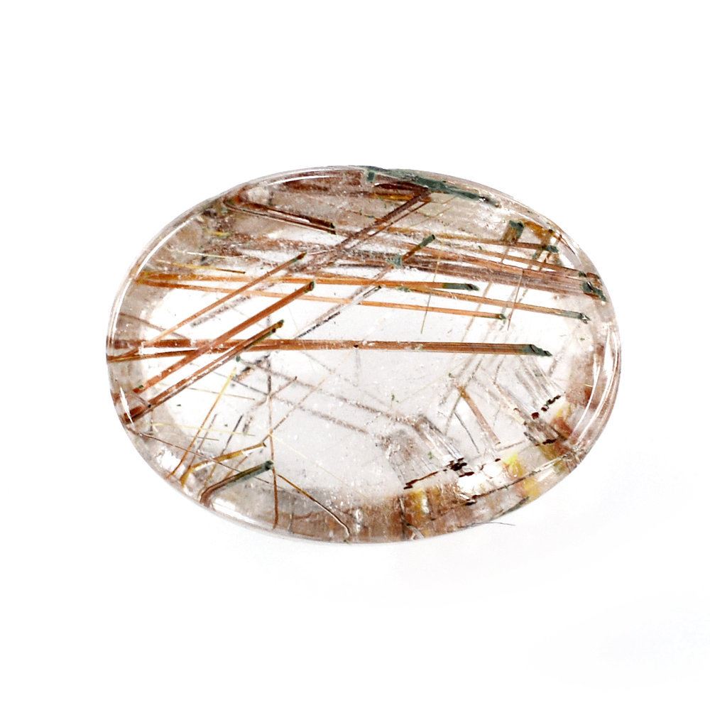 RED RUTILE QUARTZ OVAL CAB 8X6MM 1.26 Cts.