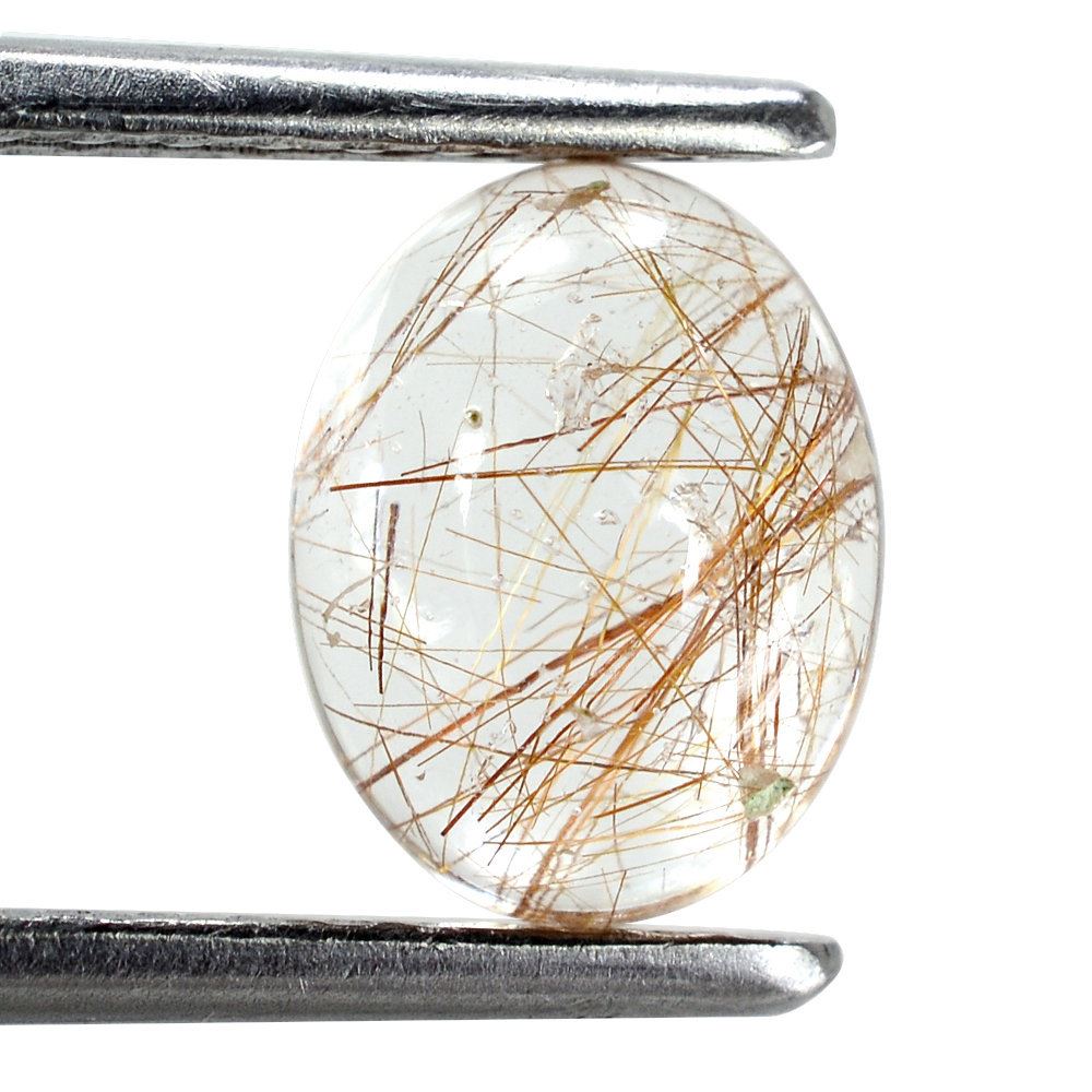 RED RUTILE QUARTZ OVAL CAB 9X7MM 1.78 Cts.
