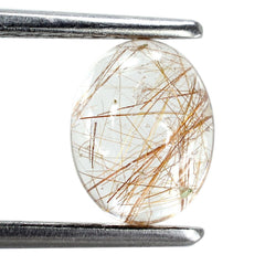 RED RUTILE QUARTZ OVAL CAB 9X7MM 1.78 Cts.