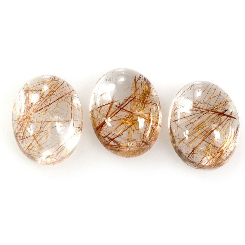 RED RUTILE QUARTZ OVAL CAB 9X7MM 1.78 Cts.