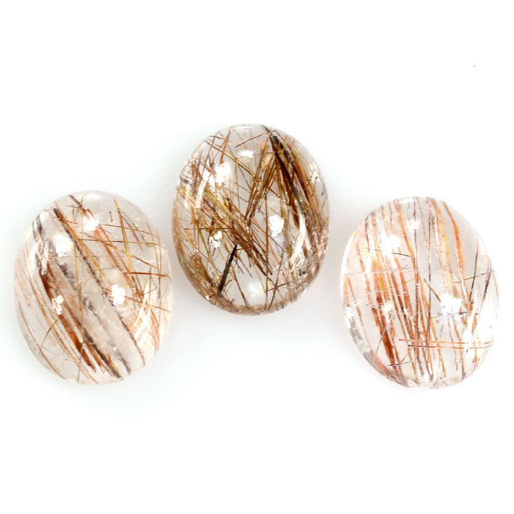 RED RUTILE QUARTZ OVAL CAB 10X8MM 2.55 Cts.