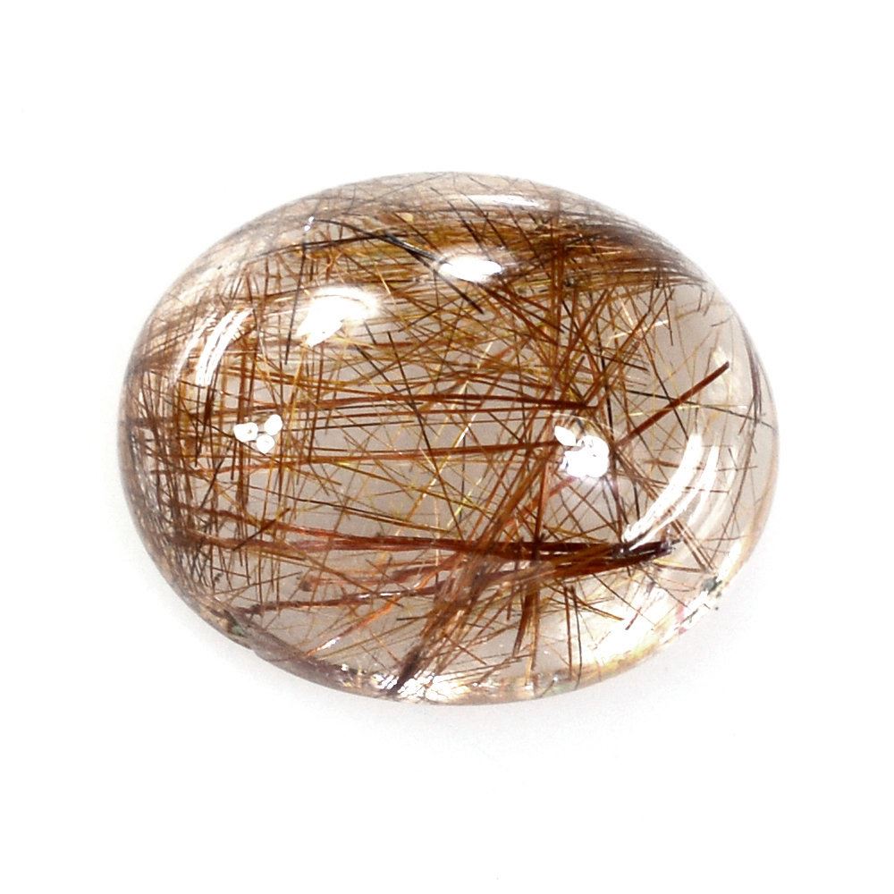 RED RUTILE QUARTZ OVAL CAB 10X8MM 3.00 Cts.