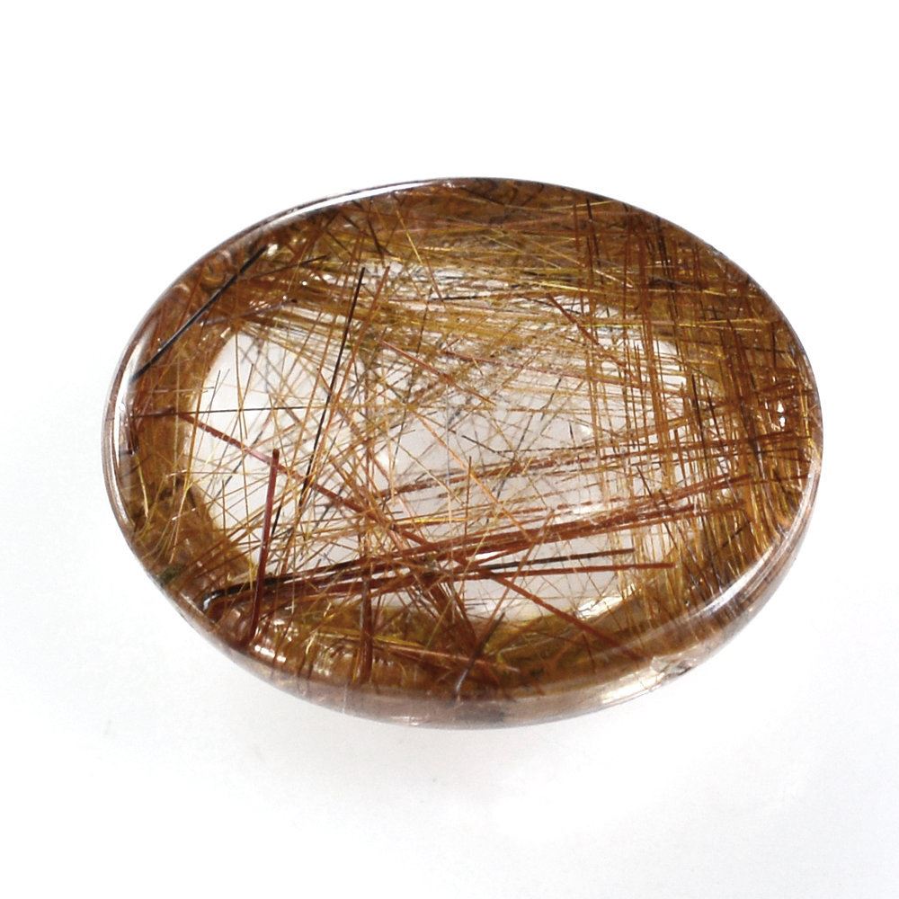 RED RUTILE QUARTZ OVAL CAB 10X8MM 3.00 Cts.
