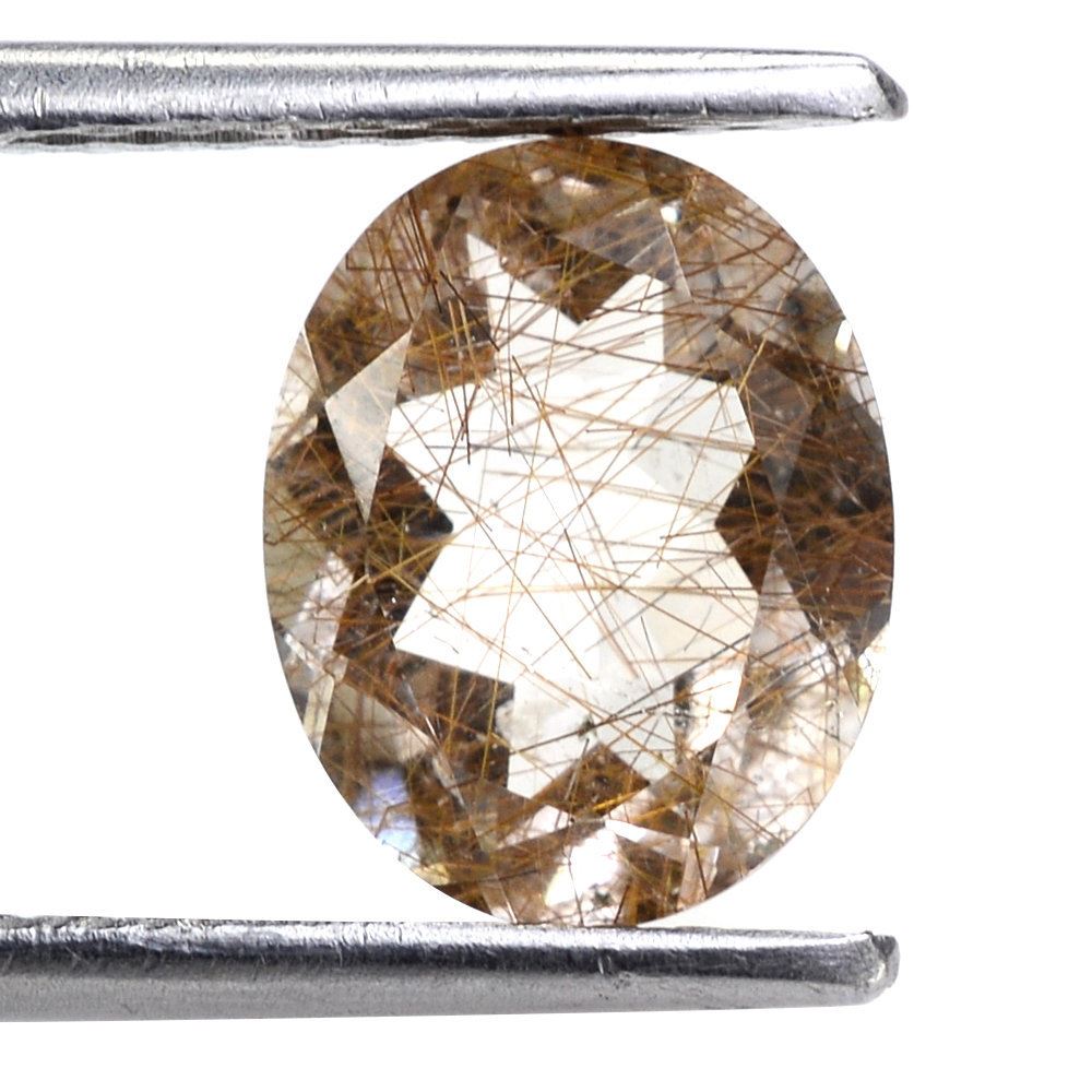 RED RUTILE QUARTZ CUT OVAL 10X8MM 2.43 Cts.