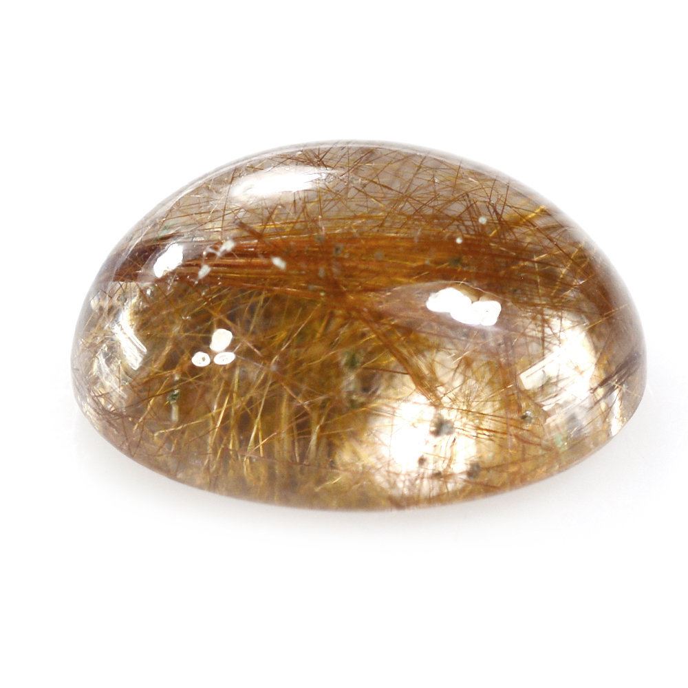RED RUTILE QUARTZ OVAL CAB 12X10MM 4.80 Cts.