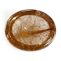 RED RUTILE QUARTZ OVAL CAB 12X10MM 4.80 Cts.