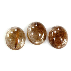 RED RUTILE QUARTZ OVAL CAB 12X10MM 4.80 Cts.