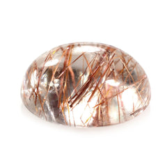 RED RUTILE QUARTZ OVAL CAB 12X10MM 4.68 Cts.