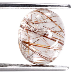 RED RUTILE QUARTZ OVAL CAB 12X10MM 4.68 Cts.