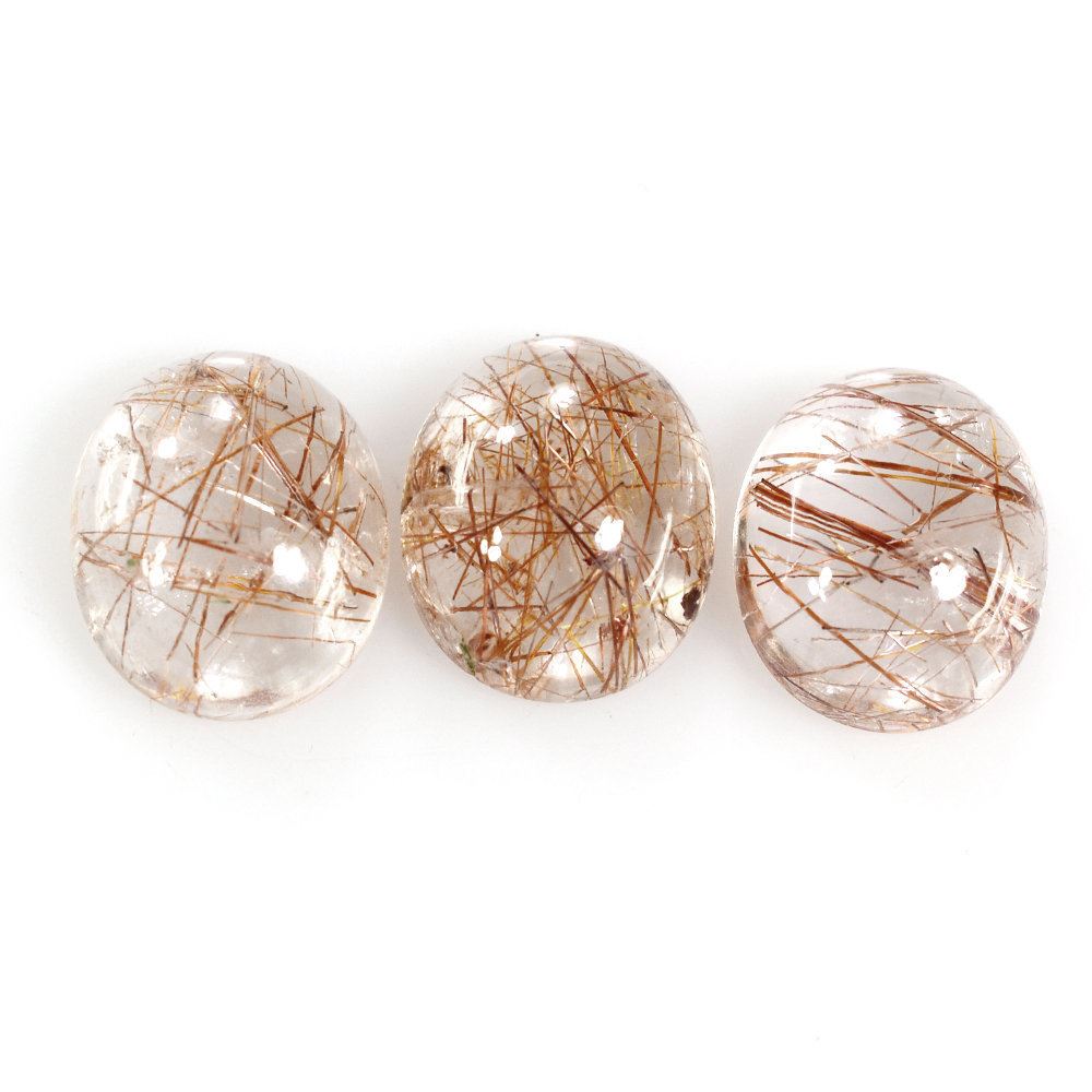 RED RUTILE QUARTZ OVAL CAB 12X10MM 4.68 Cts.