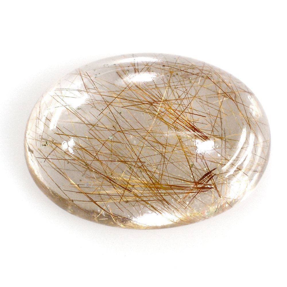 RED RUTILE QUARTZ OVAL CAB 14X10MM 5.49 Cts.