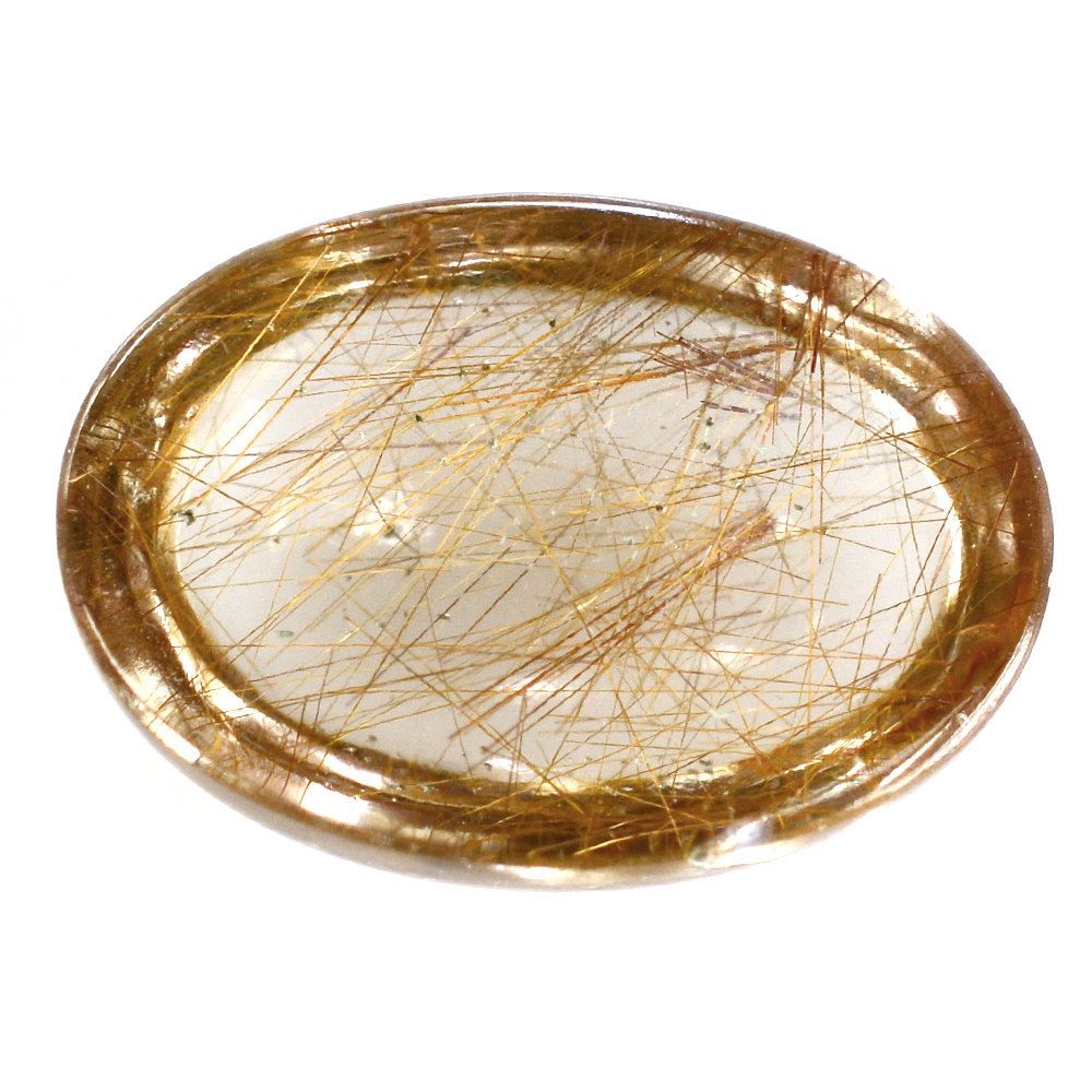 RED RUTILE QUARTZ OVAL CAB 14X10MM 5.49 Cts.