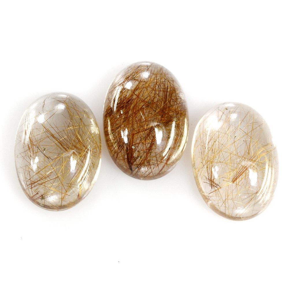 RED RUTILE QUARTZ OVAL CAB 14X10MM 5.49 Cts.