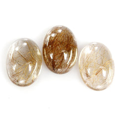 RED RUTILE QUARTZ OVAL CAB 14X10MM 5.49 Cts.