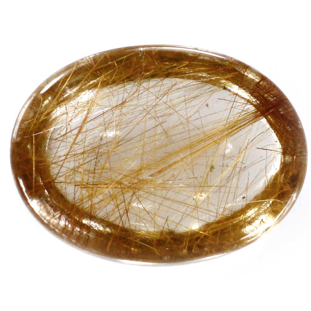 RED RUTILE QUARTZ OVAL CAB 16X12MM 9.12 Cts.