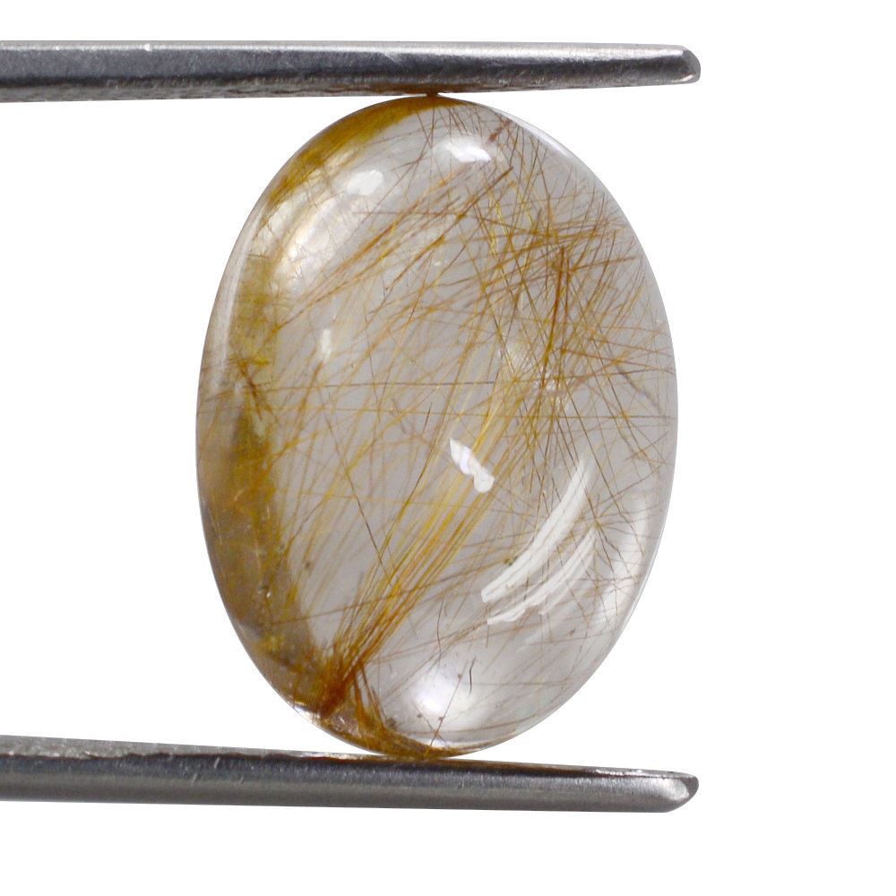 RED RUTILE QUARTZ OVAL CAB 16X12MM 9.12 Cts.