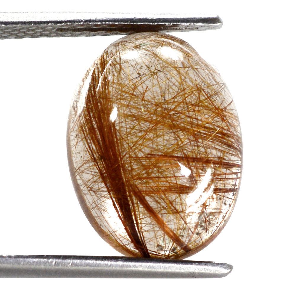 RED RUTILE QUARTZ OVAL CAB 16X12MM 8.73 Cts.