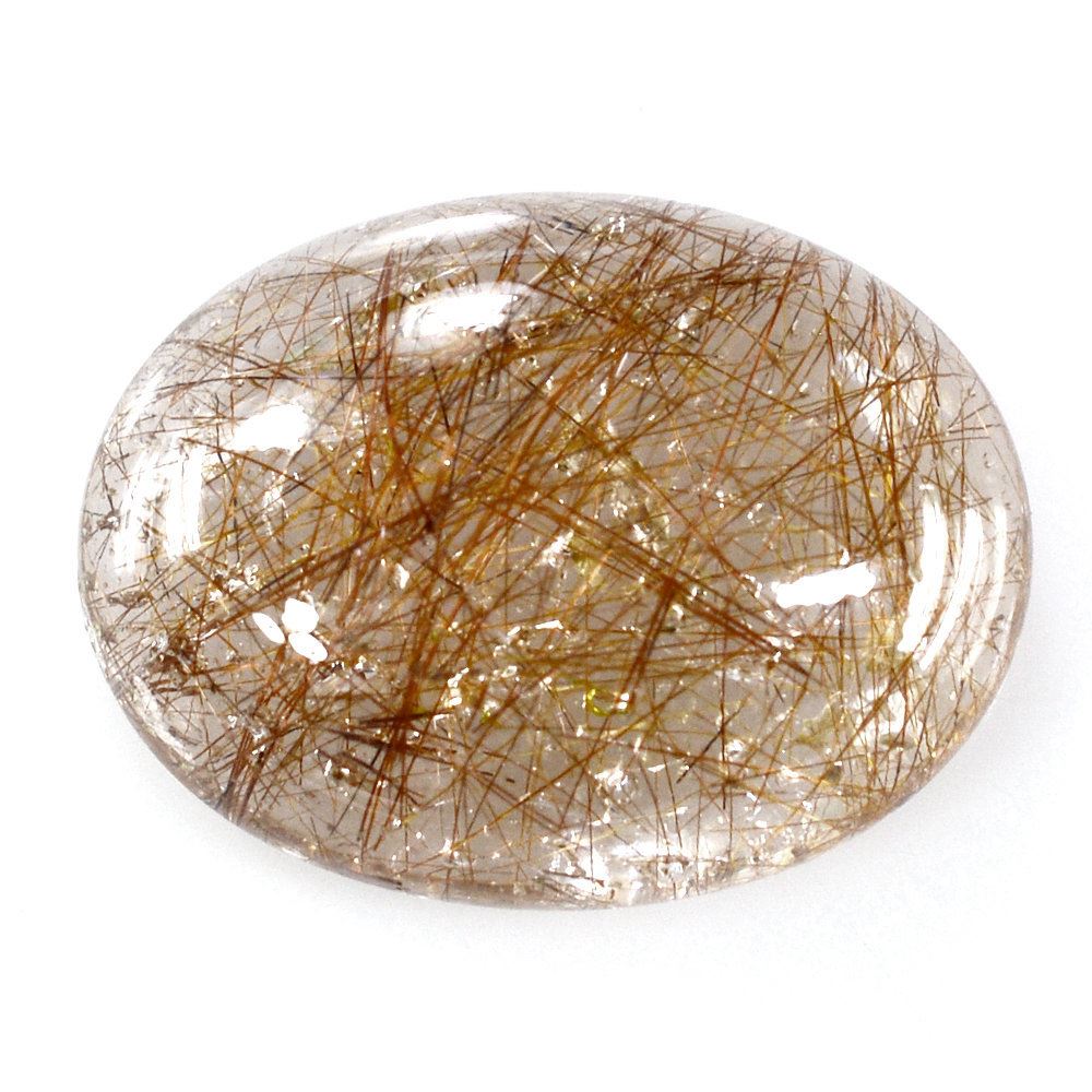 RED RUTILE QUARTZ OVAL CAB 16X12MM 8.30 Cts.
