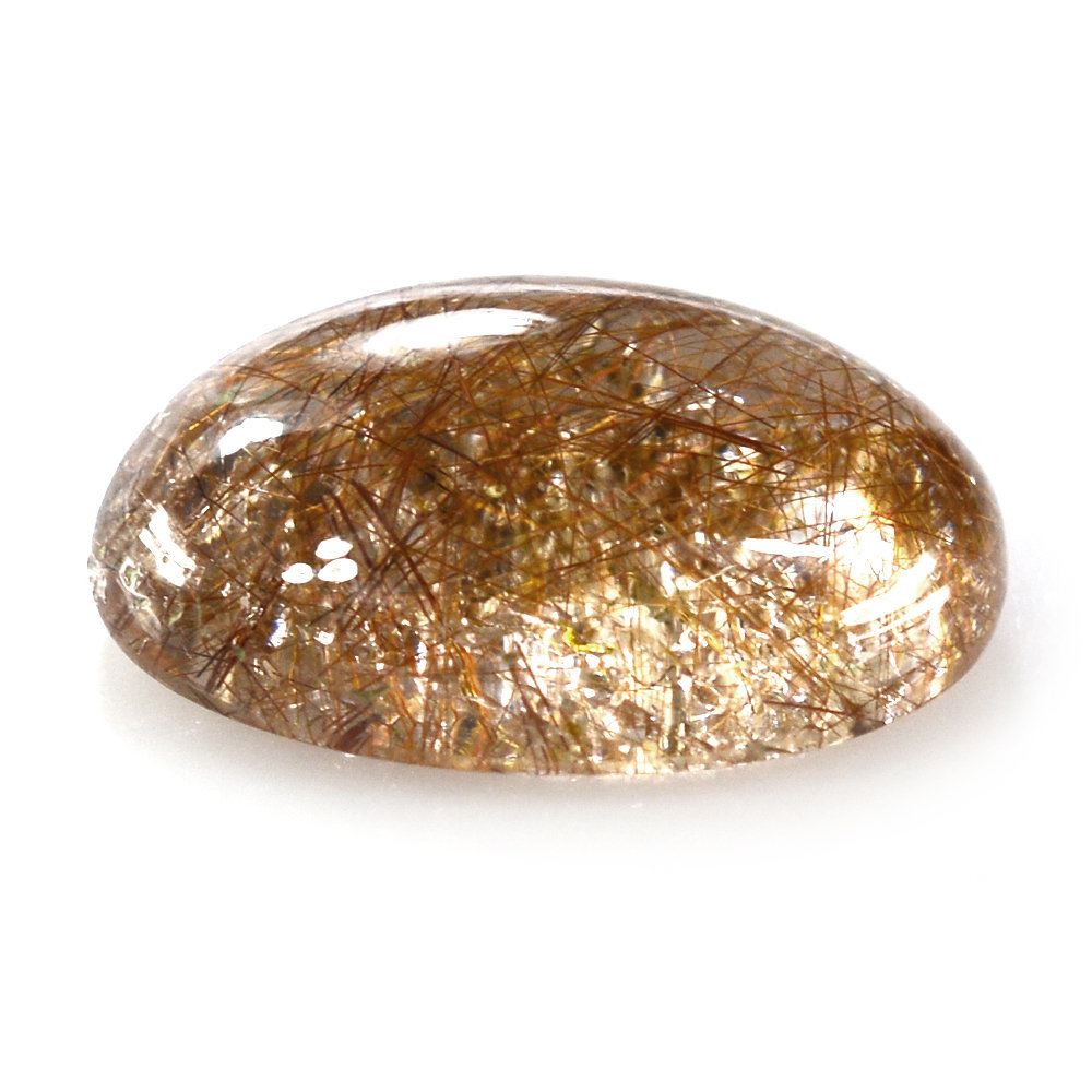 RED RUTILE QUARTZ OVAL CAB 16X12MM 8.30 Cts.