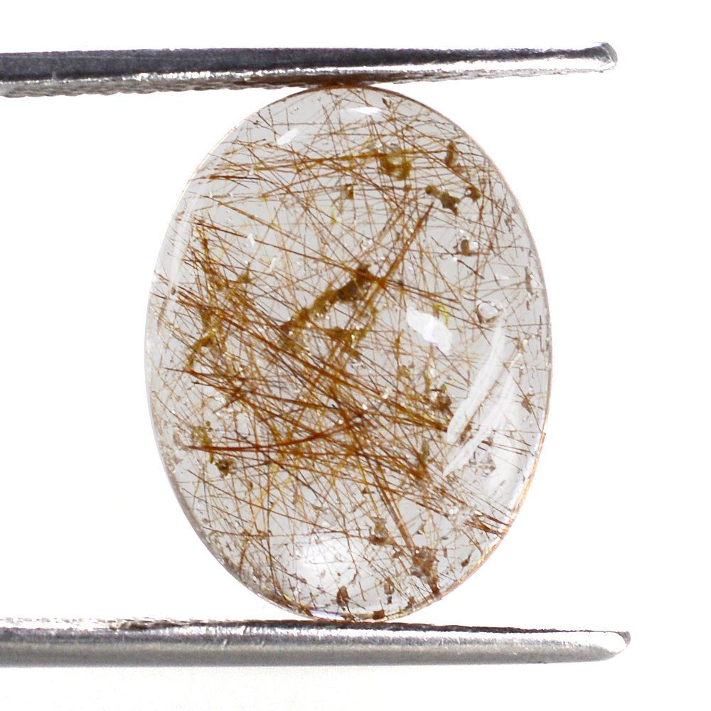 RED RUTILE QUARTZ OVAL CAB 16X12MM 8.30 Cts.