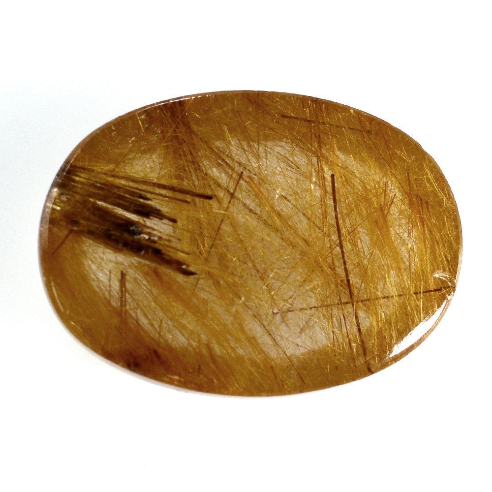 RED RUTILE QUARTZ OVAL CAB 18X13MM 13.80 Cts.