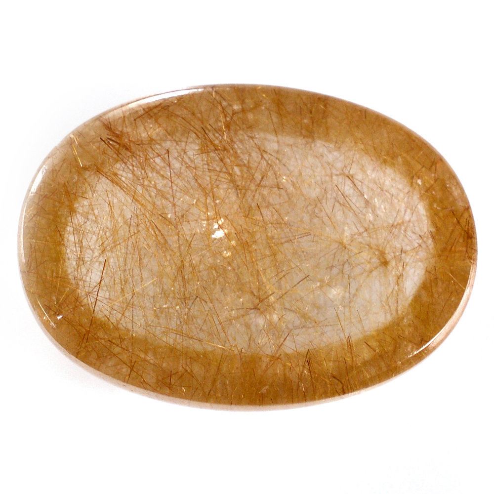 RED RUTILE QUARTZ OVAL CAB 18X13MM 13.20 Cts.