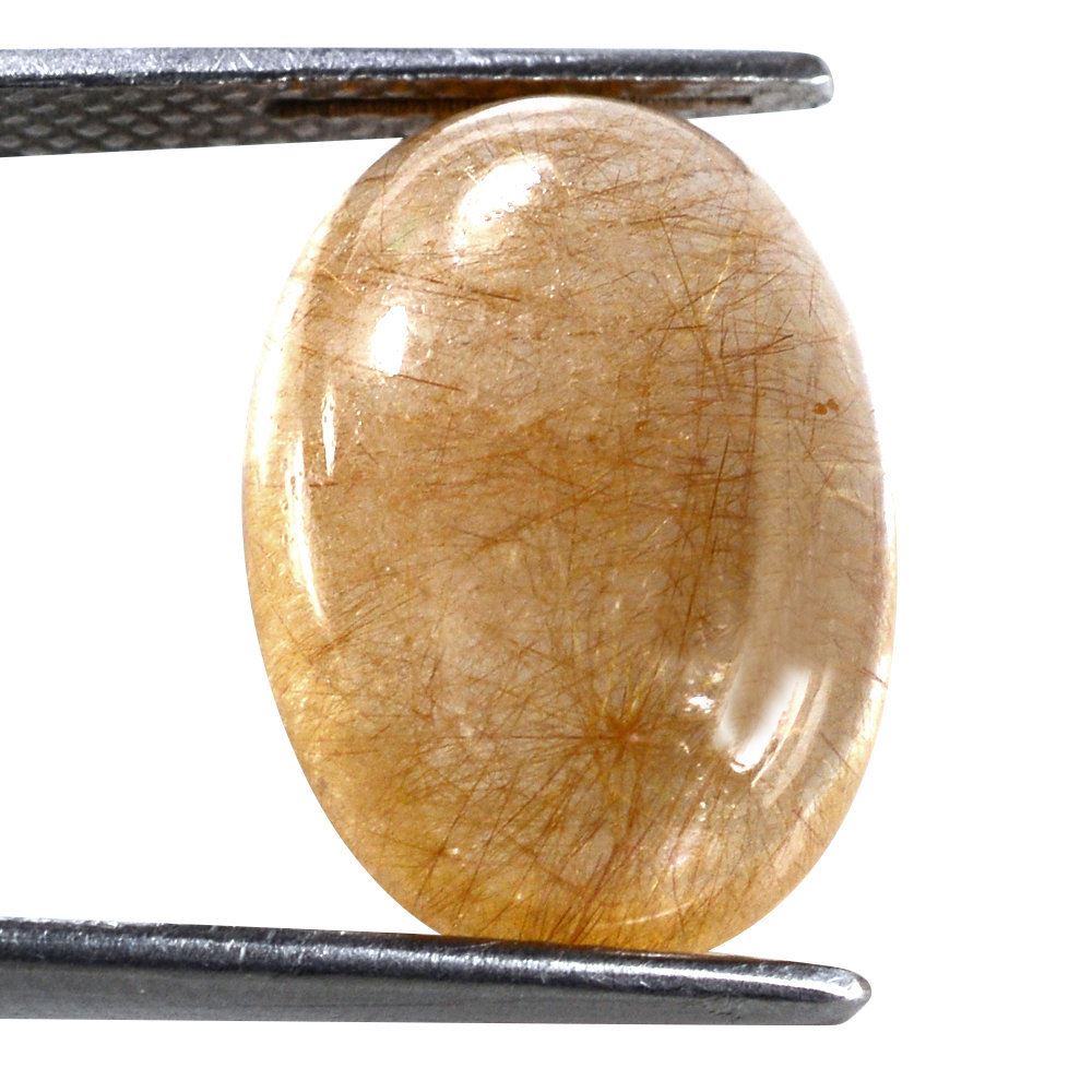 RED RUTILE QUARTZ OVAL CAB 18X13MM 13.20 Cts.