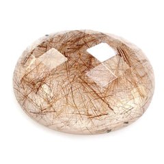 RED RUTILE QUARTZ CHECKER OVAL CAB 20X15MM 13.40 Cts.
