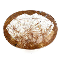 RED RUTILE QUARTZ CHECKER OVAL CAB 20X15MM 13.40 Cts.