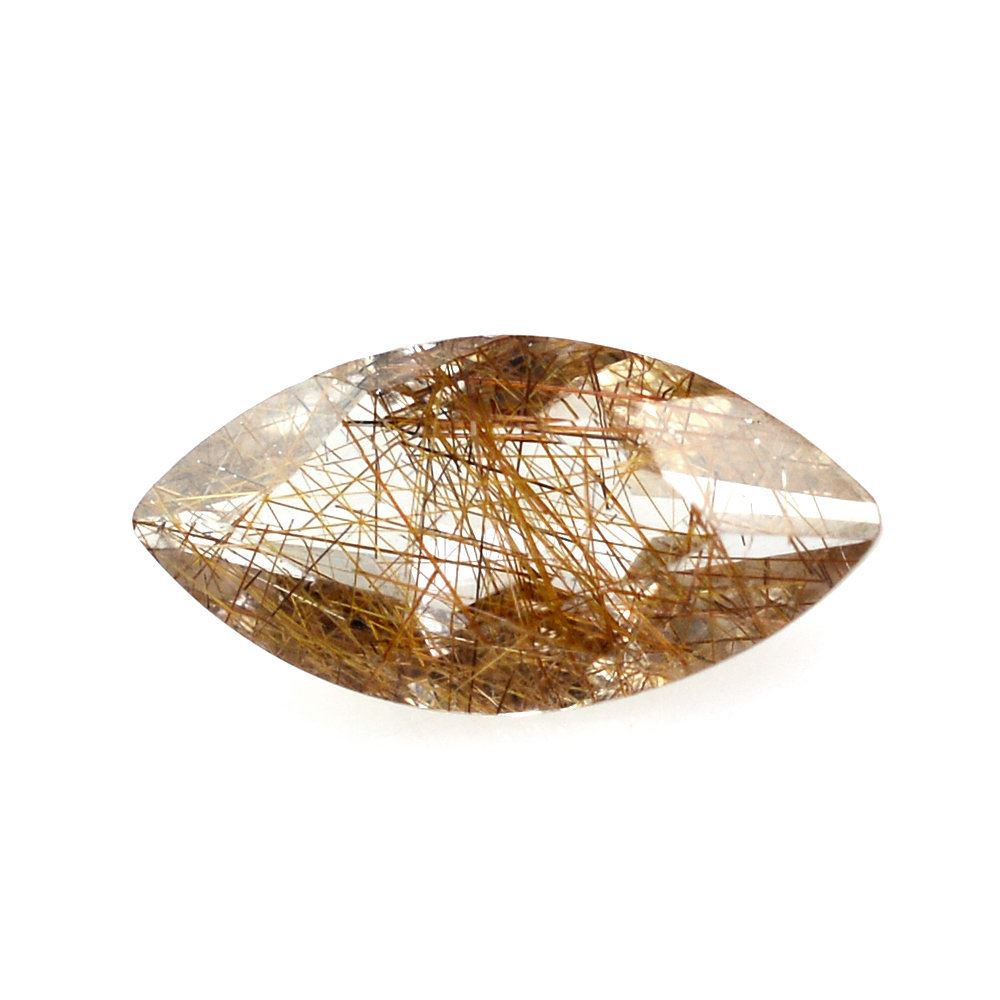 RED RUTILE QUARTZ CUT MARQUISE 8X4MM 0.45 Cts.