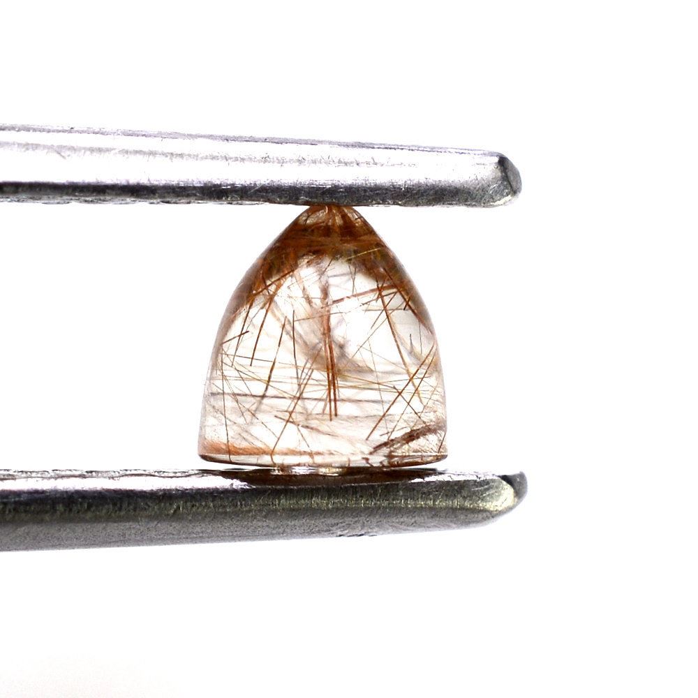 RED RUTILE QUARTZ BULLET CAB 4MM 0.45 Cts.