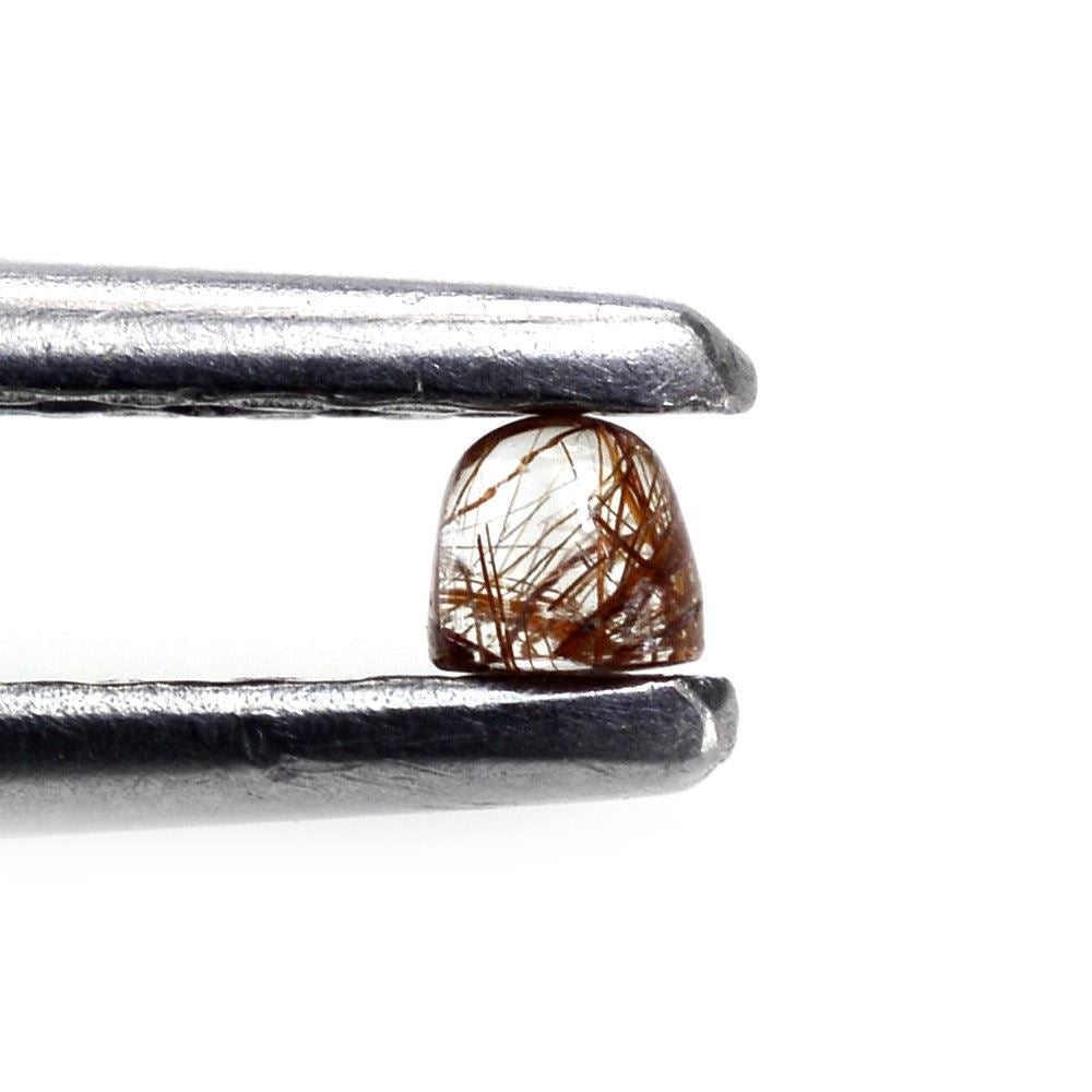 RED RUTILE QUARTZ BULLET CAB 2MM 0.08 Cts.