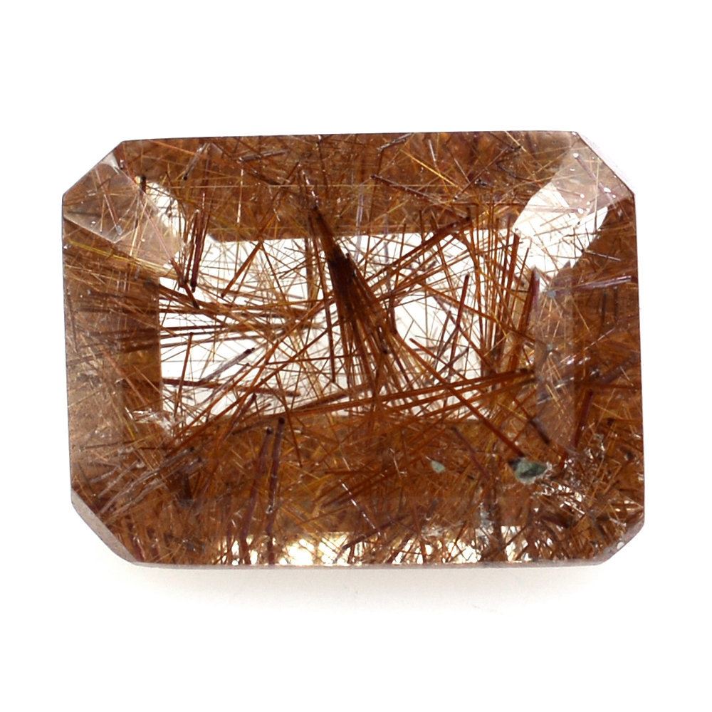 RED RUTILE QUARTZ CUT OCTAGON 8X6MM 1.38 Cts.