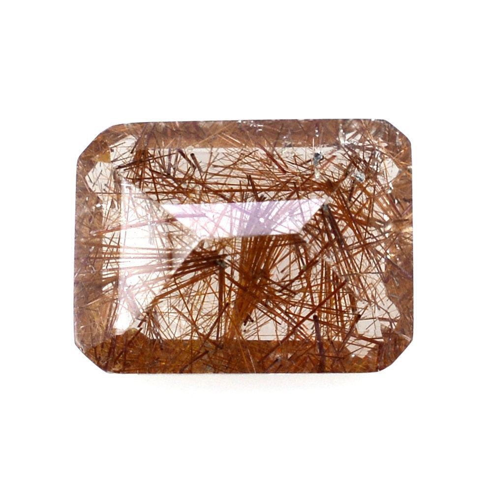 RED RUTILE QUARTZ CUT OCTAGON 8X6MM 1.38 Cts.
