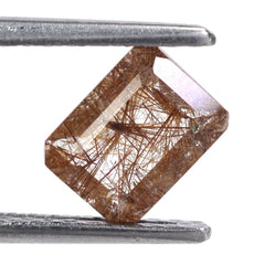 RED RUTILE QUARTZ CUT OCTAGON 8X6MM 1.38 Cts.