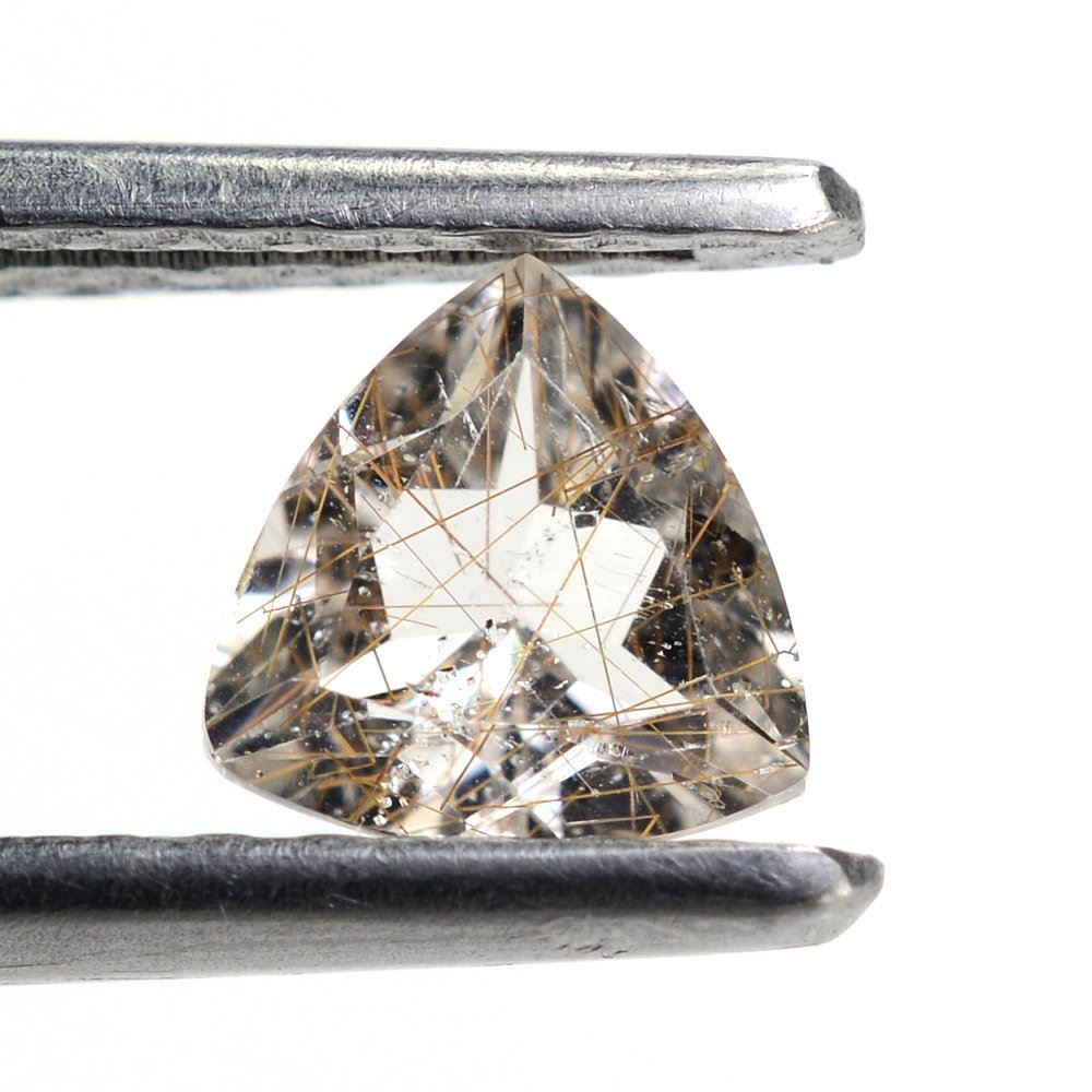 RED RUTILE QUARTZ CUT TRILLION CAB 5MM 0.69 Cts.