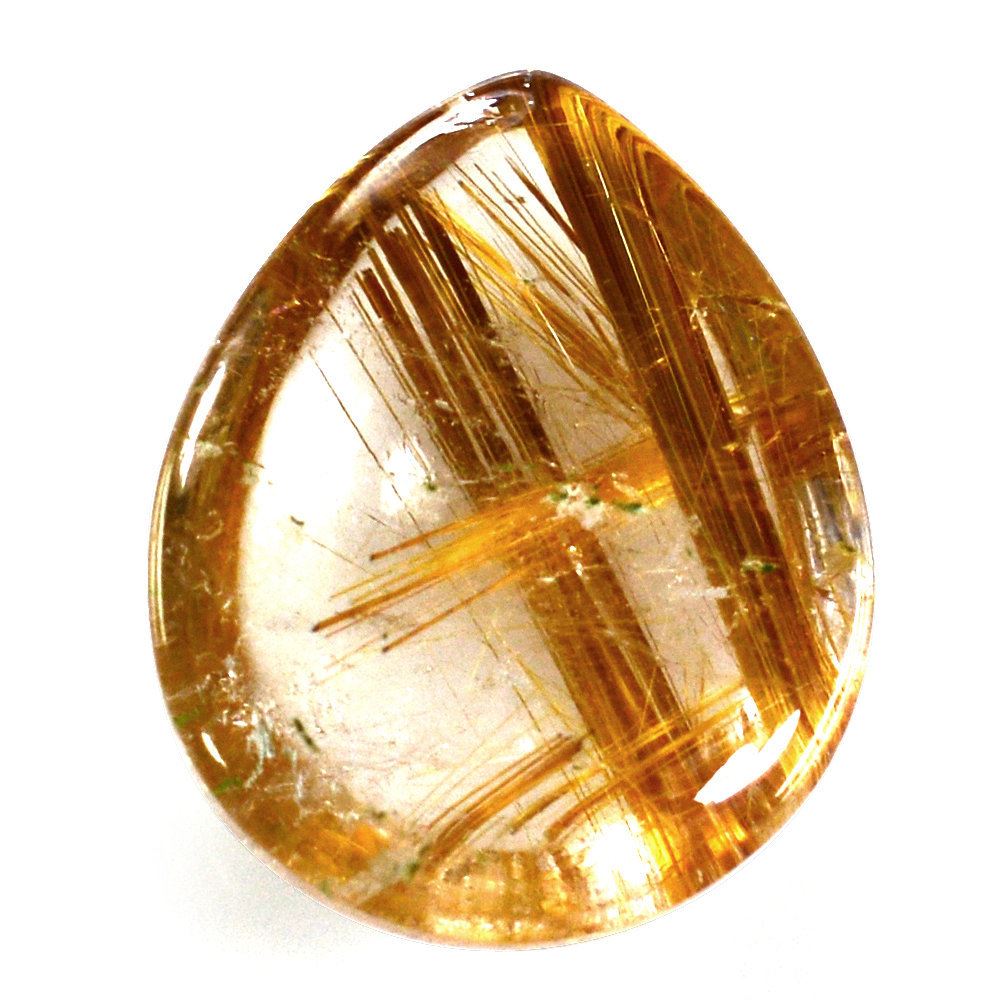RED RUTILE QUARTZ PEAR CAB 15X12MM 8.40 Cts.
