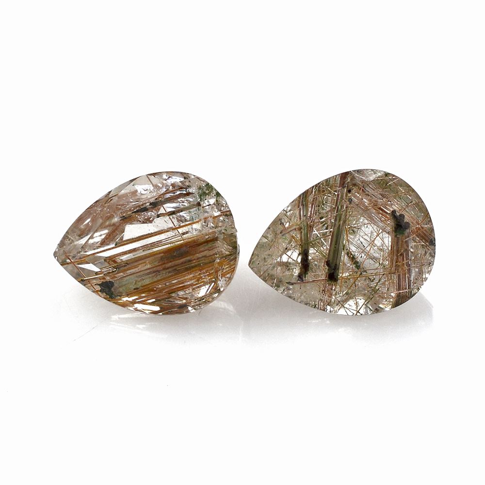 RED RUTILE QUARTZ CUT PEAR 9X7MM 1.80 Cts.