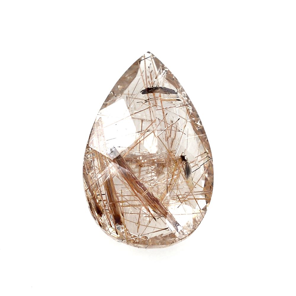 RED RUTILE QUARTZ CUT PEAR 14X9MM 4.00 Cts.