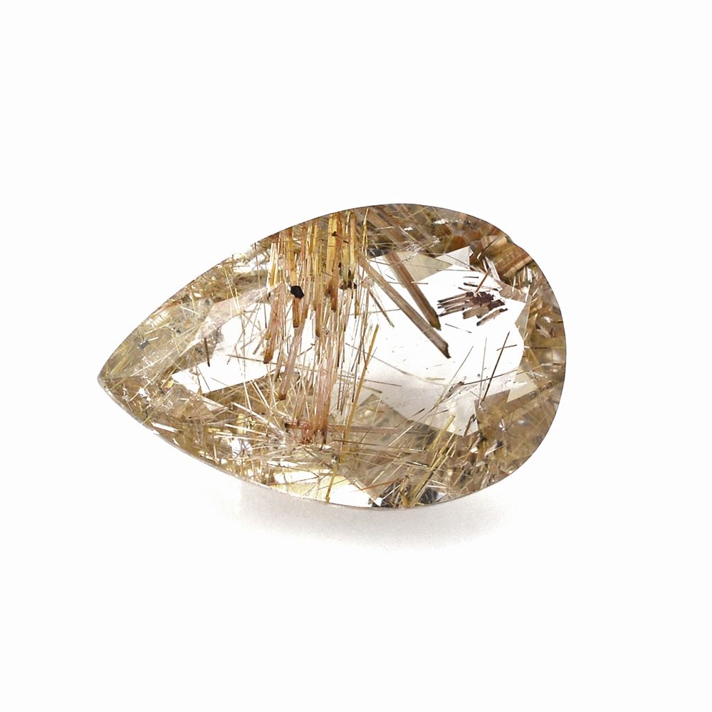 RED RUTILE QUARTZ CUT PEAR 14X9MM 4.65 Cts.