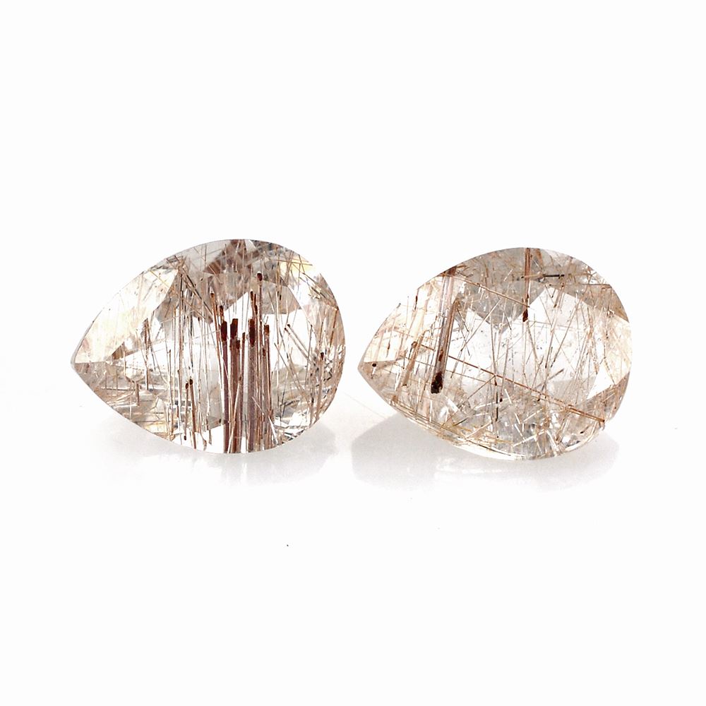 RED RUTILE QUARTZ CUT PEAR 9X7MM 1.48 Cts.