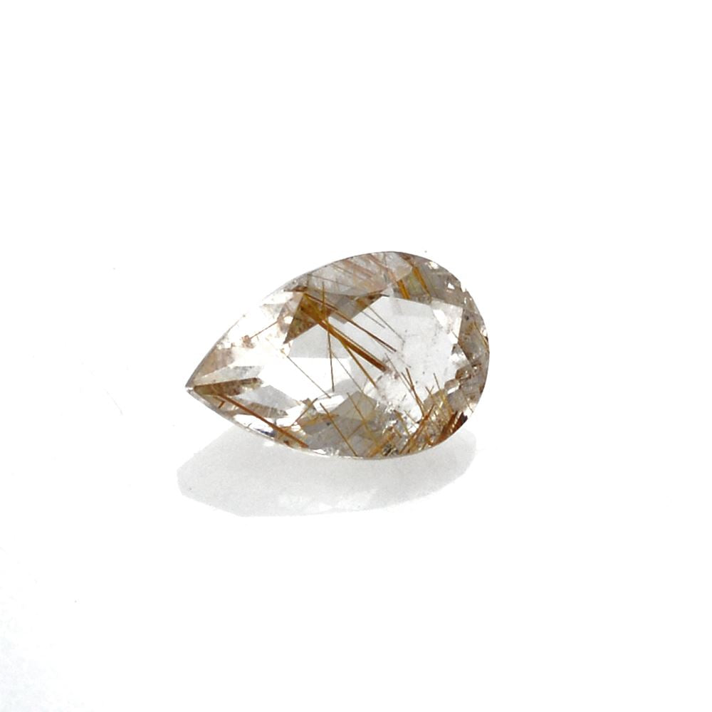 RED RUTILE QUARTZ CUT PEAR 6X4MM 0.50 Cts.