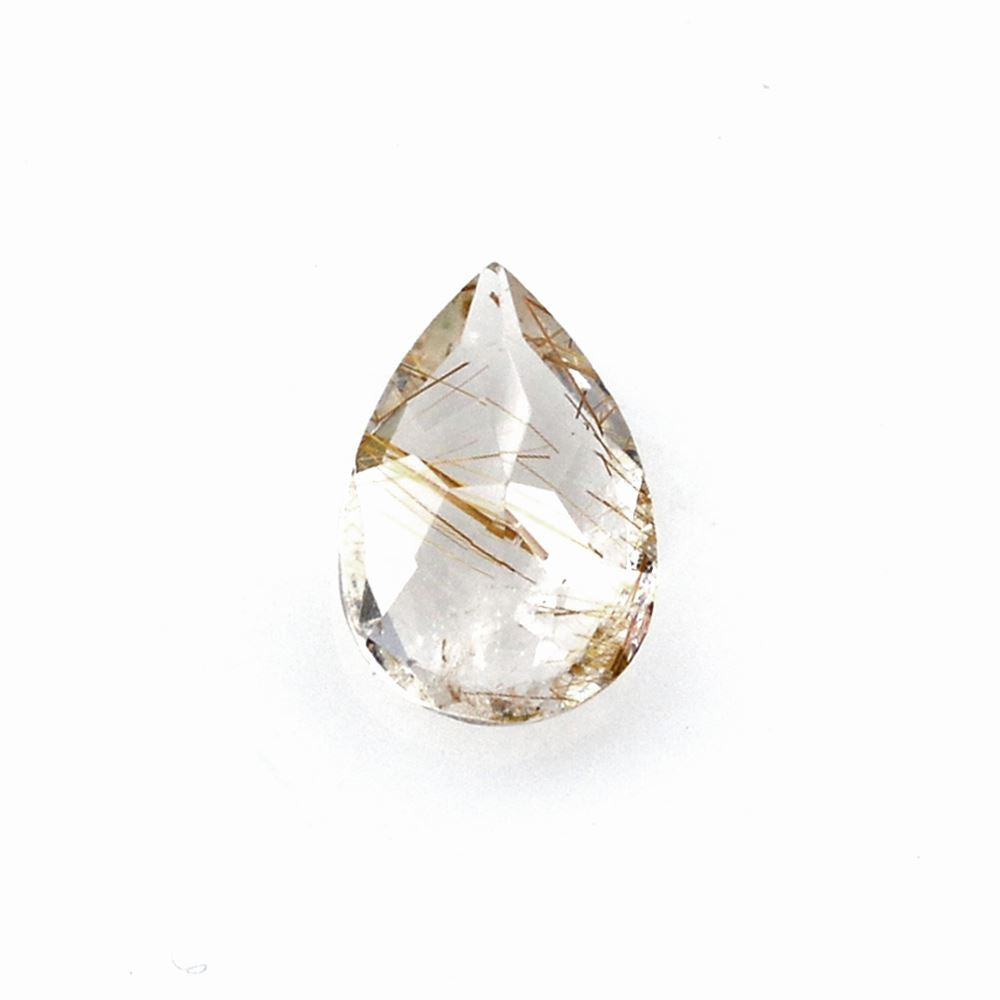 RED RUTILE QUARTZ CUT PEAR 6X4MM 0.50 Cts.