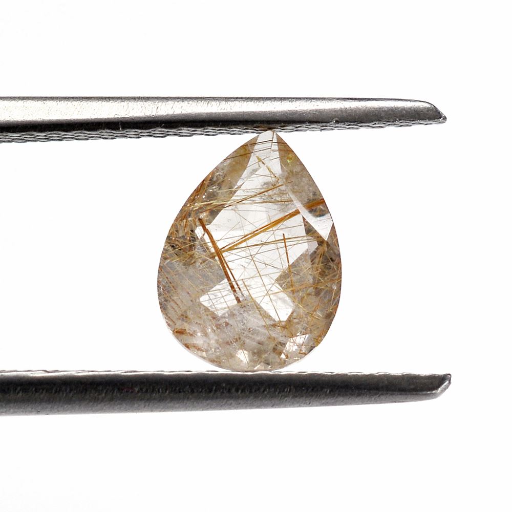 RED RUTILE QUARTZ CUT PEAR 8X6MM 1.15 Cts.