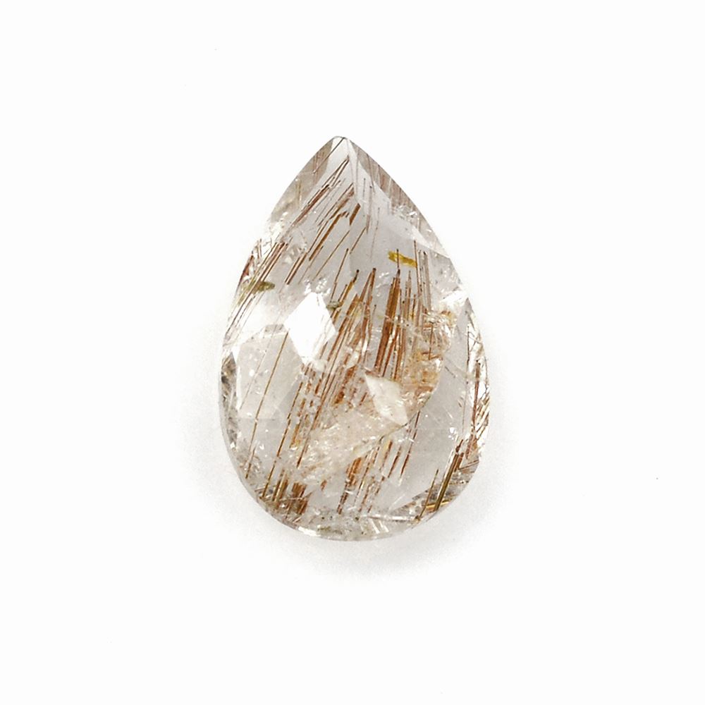 RED RUTILE QUARTZ CUT PEAR 14X9MM 4.10 Cts.