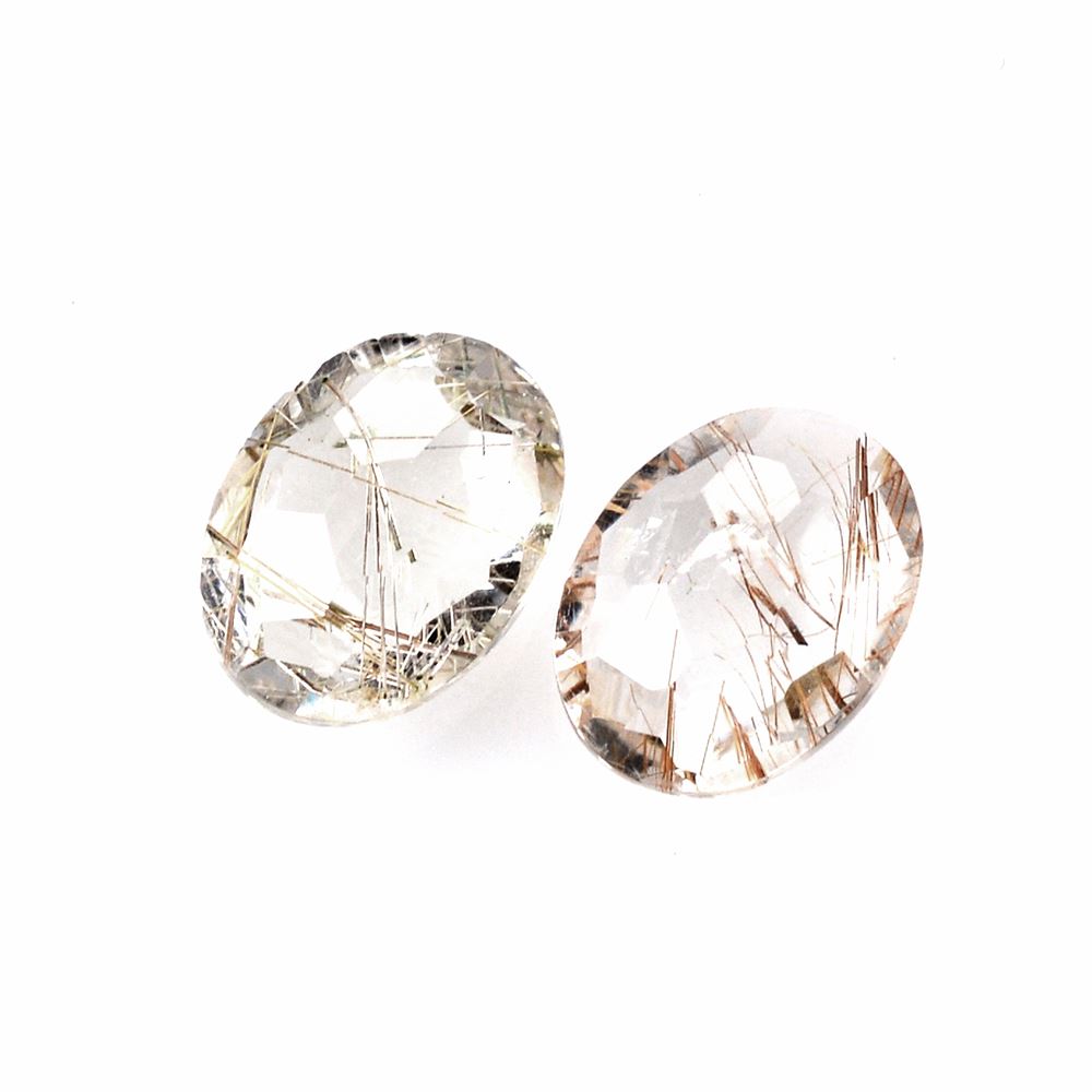 RED RUTILE QUARTZ IRREGULAR CUT BRIOLETTE OVAL 8X6MM 1.00 Cts.