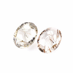 RED RUTILE QUARTZ IRREGULAR CUT BRIOLETTE OVAL 8X6MM 1.00 Cts.