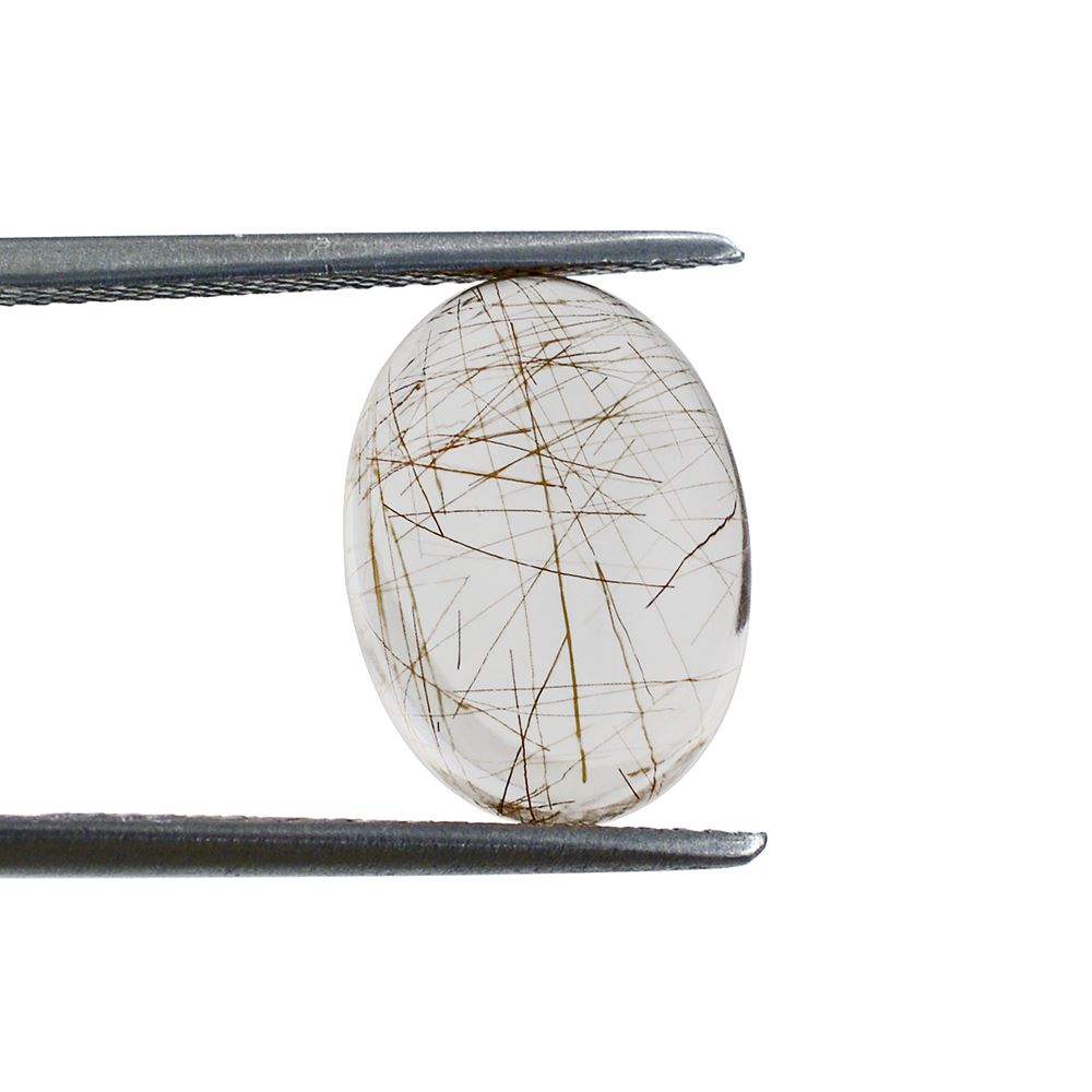 RED RUTILE QUARTZ OVAL CAB 14X10MM 5.65 Cts.