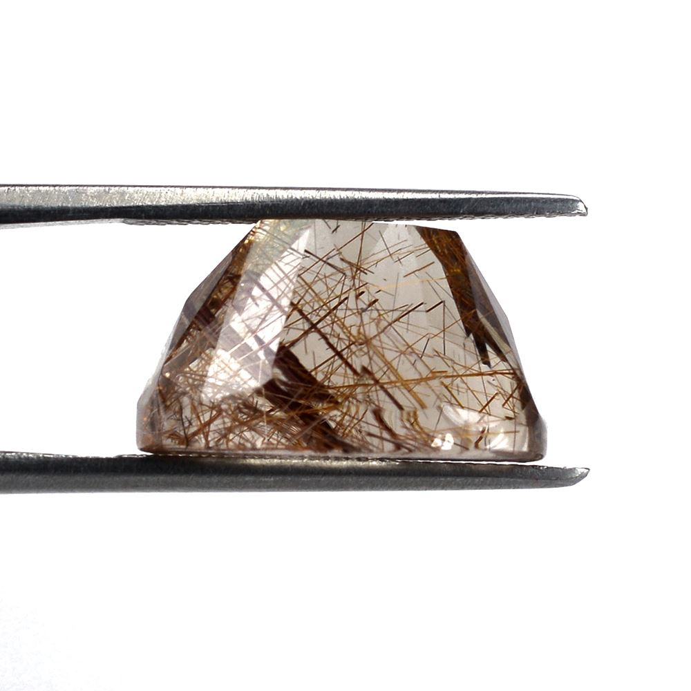 RED RUTILE QUARTZ HIGH DOME FANCY CUT OVAL WITH FLAT BOTTOM 16X12MM 13.23 Cts.